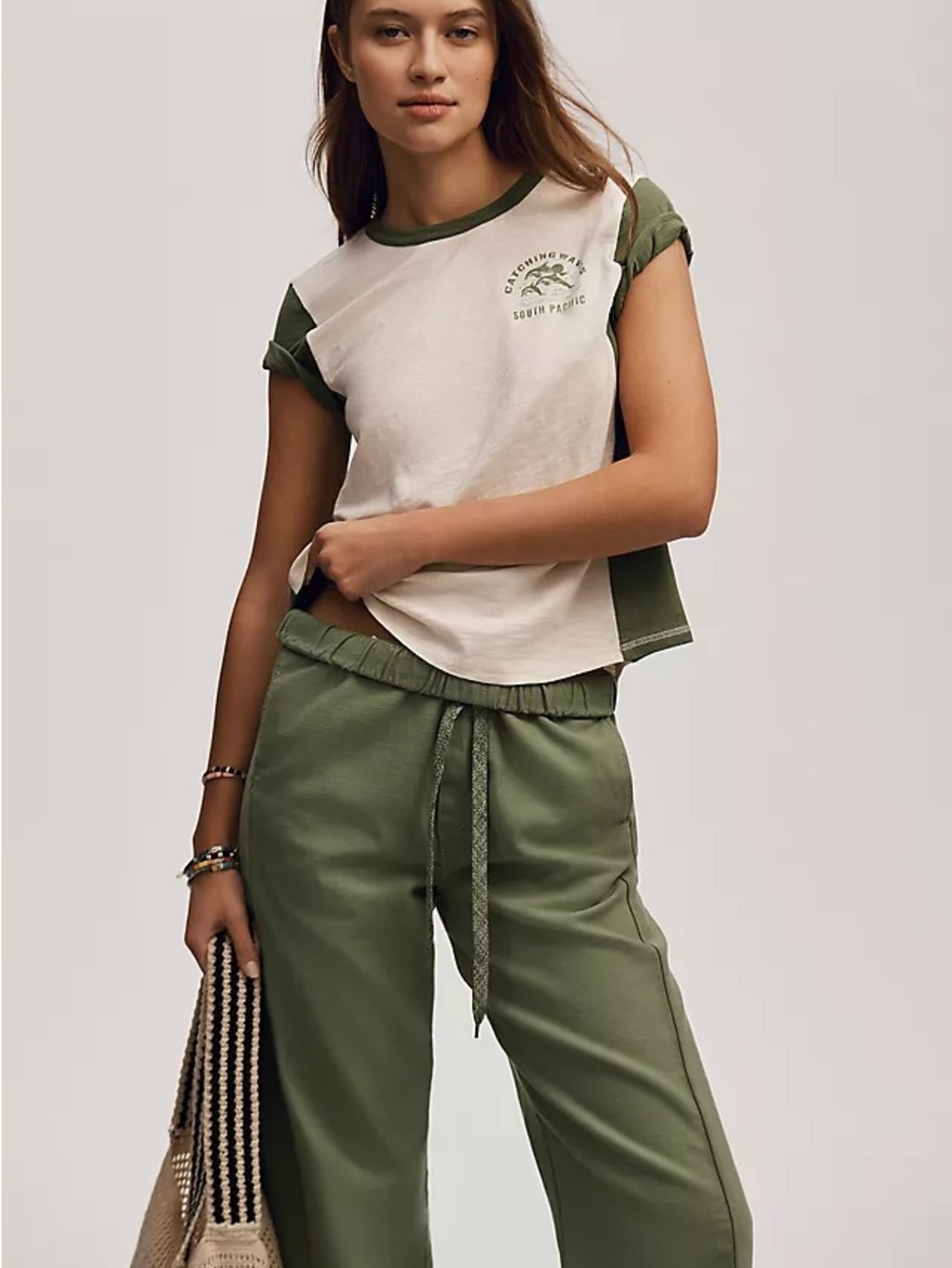 Pilcro by Anthropologie Catching Waves South Pacific Ringer Tee Size XS - Picture 7 of 9